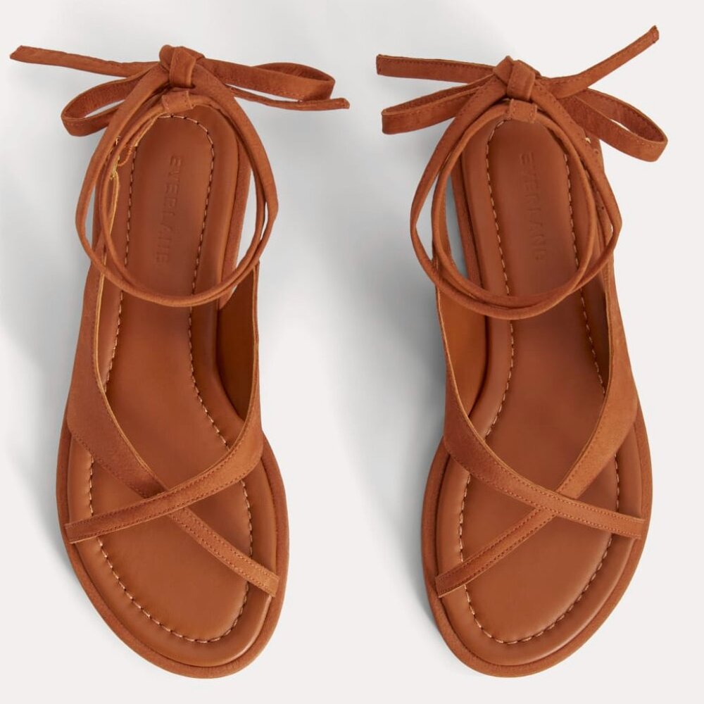 Women's Ankle-Tie Strappy Sandals - Brown